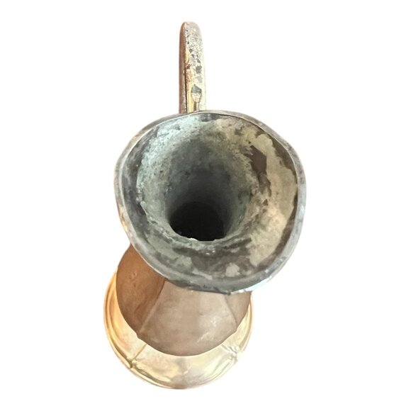 Vintage Gold Tone Metal Rose Bud Vase 7" Tarnish Resistant Made In Japan - Picture 6 of 8